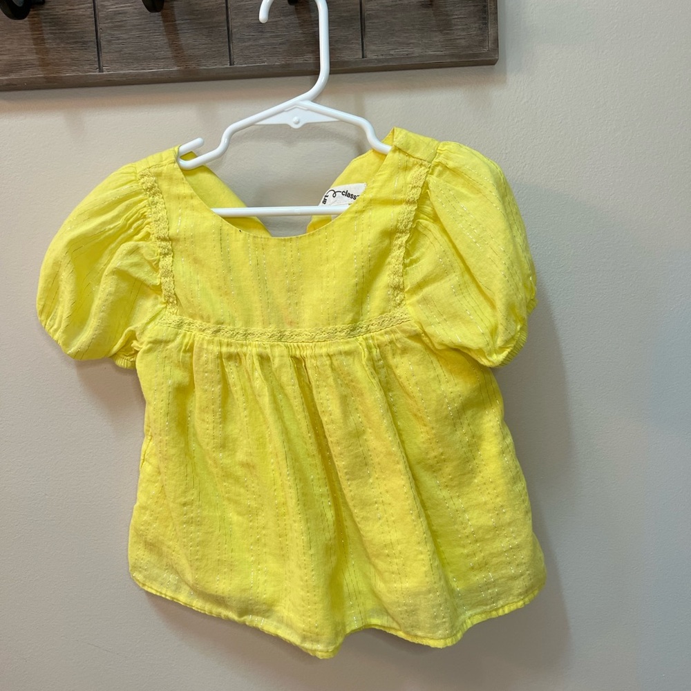 Target Art Class 3T gold embroidered yellow blouse